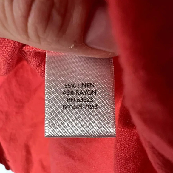 CJ Banks Linen Blend Button Front Top Size 1X - Picture 5 of 12